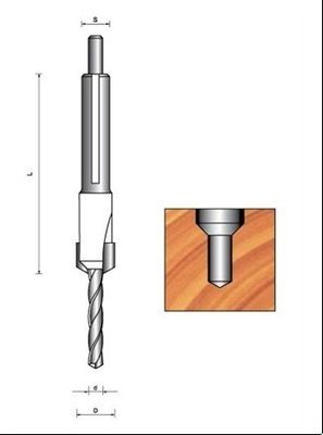 M5 * 10 ayarlanabilir vida ve merkez noktası ile birlikte havşa TCT matkap ucu